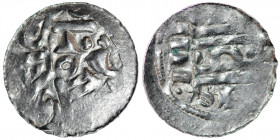 Germany. Heinrich IV 1084-1105 (?) оr Heinrich V 1106-1125 (?). AR Denar (18mm, 0.94g). Bardowick mint. Imitation of Cologne mint / Stylized church fa...