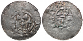 Germany. Magdeburg. Time of Bishop Adelgod 1107-1119. AR Denar (19mm, 0.83g). Magdeburg (?) mint. Scepter, on both side towers, above small cross patt...