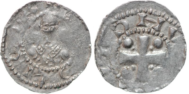 Germany. Mainz. Heinrich II 1002-1024. AR Denar (18.5mm, 1.67g). [+MOG]ONCIA, bu...