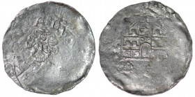 Germany. Diocese of Speyer. Konrad I 1056-1060. AR Denar (20mm, 0.77g). Speyer mint. [CVNR]ADV[S [EPS], bust facing / Church with two towers. Dbg. 839...