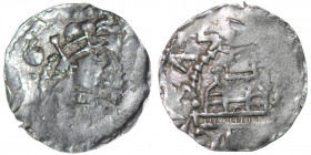 Germany. Duchy of Swabia. Alwich I 999-1001 and Otto III 983-1002. AR Denar (17mm, 1.13g). Strasbourg mint. [OTTO IMP AVG], crowned bust right / Churc...