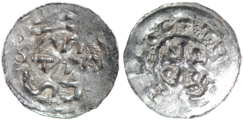 Germany. Swabia. Esslingen. Otto I - Otto III 936 - 1002. AR Denar (17mm, 0.66g)...