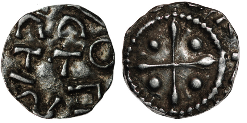 Germany. Swabia. Esslingen. Otto I - Otto III 936 - 1002. AR Obol? (13mm, 0.62g)...