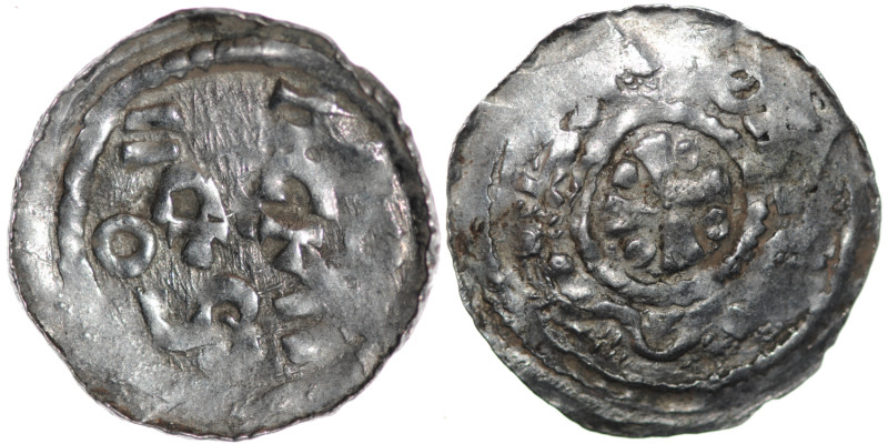 Germany. Swabia. Esslingen. Otto I - Otto III 936 - 1002. AR Denar (19mm, 1.18g)...