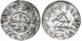 Germany. Bavaria. Heinrich II 985-995. AR Denar (20mm, 0.84g). Regensburg mint. +HCIPIITCVϽRX, cross with one wedge in four angles, pellet in center/ ...