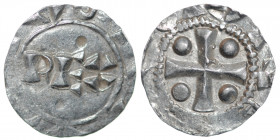 The Netherlands. Deventer. Heinrich II 1002-1014. AR Denar (16mm, 0.91g). Deventer mint. REX / Cross with pellets in each angle. Ilisch 1.5. Very Fine...