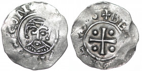 The Netherlands. Deventer. Bishop Bernold 1046-1054. AR Denar (17.5mm, 1.13g). Deventer mint. [+SLEB]VINVSCONF, bareheaded bust facing / +BE[RNOLD]VS•...