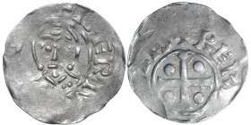 The Netherlands. Deventer. Bishop Bernold 1046-1054. AR Denar (18.5mm, 1.06g). Deventer mint. BERN[OLDVSEP], Bareheaded bust facing / +BERN[__]PS, cro...