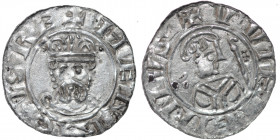 The Netherlands. Groningen. Wilhelm and Heinrich III /IV, 1054-1076. AR Denar (18mm, 0.52g). HENRICVSRE+, crowned bust facing / + VVIIHEINIVS, head le...