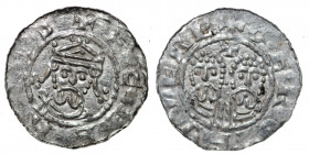 The Netherlands. Friesland. Ekbert II 1068-1077. AR Denar (18mm, 0.64g). Garrelsweer mint. +ECBERTVS, crowned bearded bust facing / +GEROIEVVERE, two ...