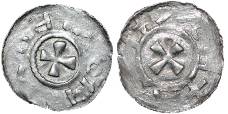 Uncertain. Ca 1000-50. AR Denar (20mm, 1.09g). Unknown mint. Pseudo legend, smal...