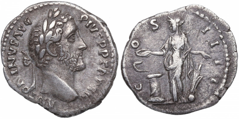 138-161. Antonino Pío. Roma. Denario. 3,10 g. ANTONINVS AVG PIVS PP TR P XII, ca...