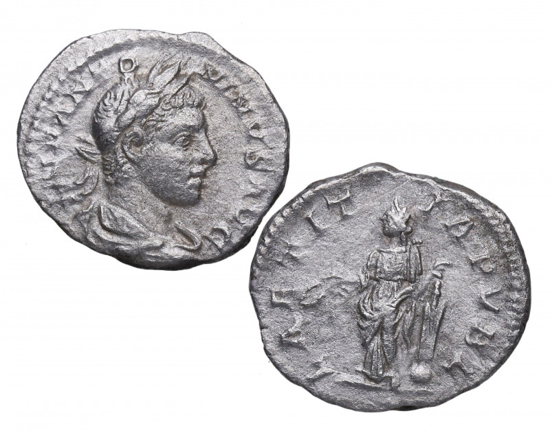 218–222 d.C. Heliogábalo. Denario. Ag. 2,82 g. MBC. Est.80.