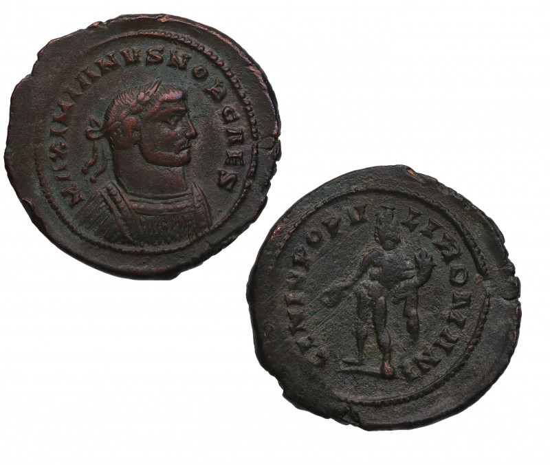 286​–305 a d.C. Maximiano Hércules. atribuida a Londres. Follis. Ae. 9,50 g. MBC...