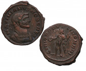 286​–305 a d.C. Galerio . Atribuida a Londres. Follis. Ae. 10,28 g. MBC. Est.40.