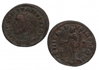 293 - 305 d.C. Constancio Cloro. Lyon. Follis. Ae. 9,90 g. MBC. Est.40.