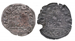 1312-1350. Alfonso XI (1312-1350). Burgos y Toledo. Lote de dos monedas: Cornado y dinero de Alfonso XI. Ve. MBC y MBC-. Est.30.
