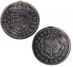 1722. Felipe V (1700-1746). Sevilla. 2 reales. J. A&C 980. Ag. 5,68 g. MBC-. Est.40.