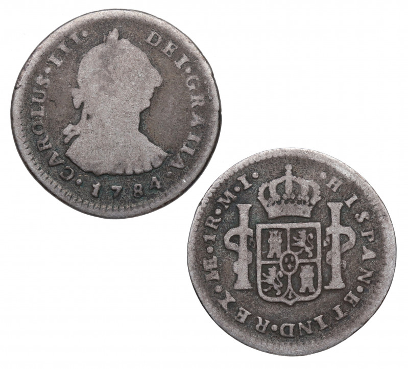 1784. Carlos III (1759-1788). Lima. 1 Real. MI. A & C 370. Au. 3,05 g. BC+. Est....