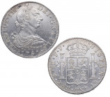 1781. Carlos III (1759-1788). México. 8 reales. FF. A&C 1121. Ag. 26,94 g. Gran relieve, pero ligera limpieza. (EBC+). Est.300.