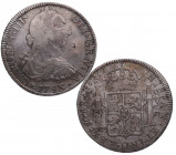 1783. Carlos III (1759-1788). México. 8 reales. FF. A & C 1124. Ag. 26,82 g. CHOPMARKS. Muy interesante. (MBC+). Est.250.
