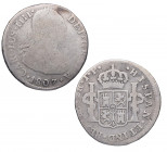 1807. Carlos IV (1788-1808). Lima. 2 Reales. JP. A & C 593. Ae. 6,04 g. BC. Est.30.