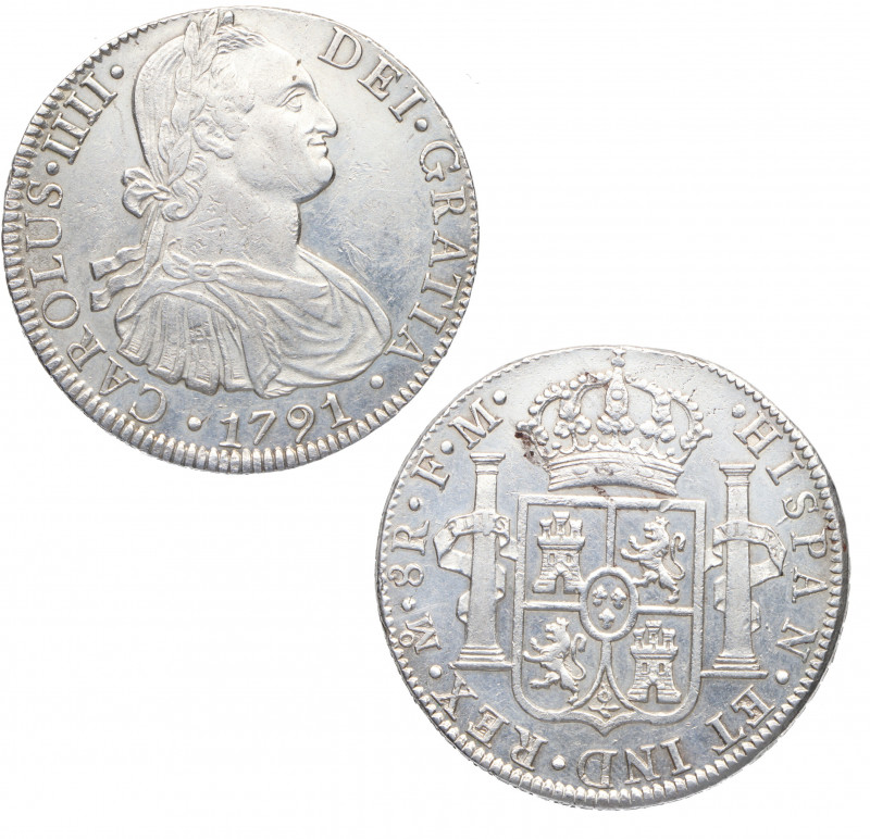 1791. Carlos IV (1788-1808). México. 8 Reales. FM. A&C 953. Ag. 26.96 g. EBC/EBC...
