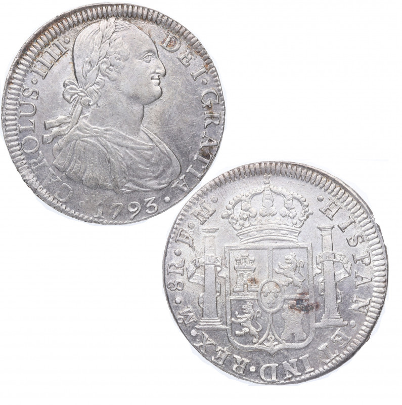 1793. Carlos IV (1788-1808). México. 8 Reales. FM. A&C 955. 27,01 g. EBC-. Est.1...