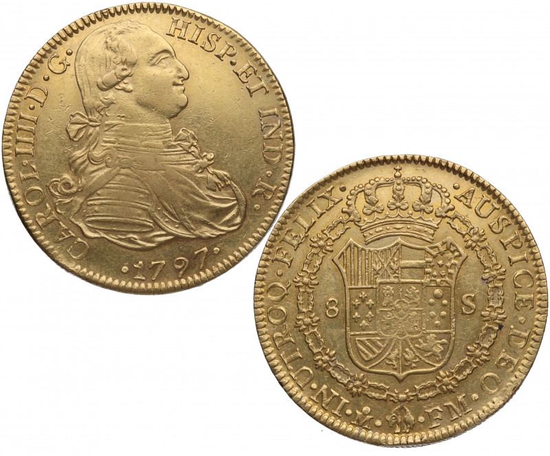 1797. Carlos IV (1788-1808). México. 8 Escudos. FM. A&C 1637. Au. 27,04 g. Bella...