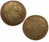 1803. Carlos IV (1788-1808). Nuevo Reino. 8 Escudos. JJ. A&C 1742. Au. 27,00 g. MBC+. Est.1600.