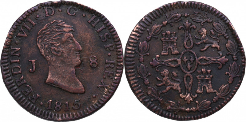 1815. Fernando VII (1808-1833). Jubia. 8 Maravedis. A & C 193. Ag. 10,57 g. Muy ...