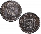 1821. Fernando VII (1808-1833). Guatemala. 1/2 Real. A & C 342. Ag. 1,65 g. EBC-. Est.80.