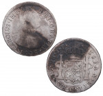 1808. Fernando VII (1808-1833). Lima. 2 Reales. JP. A & C 594. Ag. 6,49 g. BC. Est.30.
