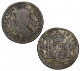 1812. Fernando VII (1808-1833). Lima. 2 Reales. JP. A & C 812. Ag. 4,98 g. BC+. Est.30.