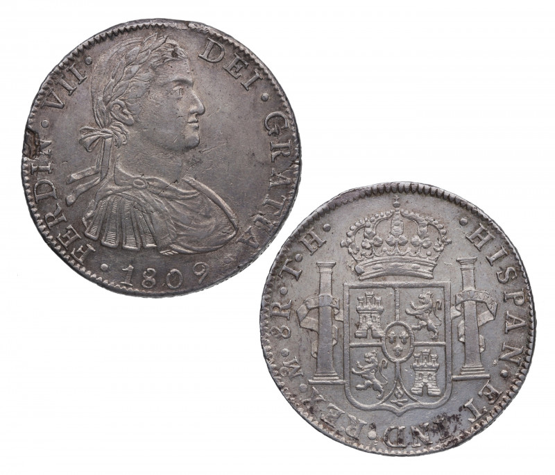 1809. Fernando VII (1808-1833). México. 8 Reales. TH. A & C 1308. Ag. 27,00 g. E...