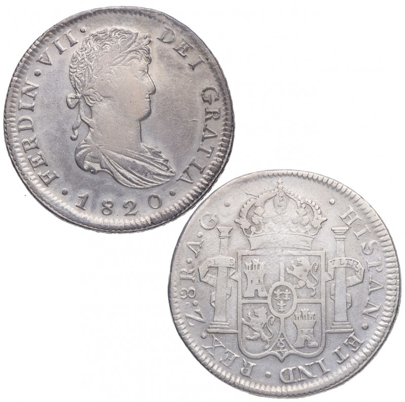 1820. Fernando VII (1808-1833). Zacatecas. 8 Reales. AG. A&C 1463. Ag. 26,61 g. ...
