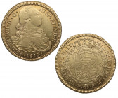 1819. Fernando VII (1808-1833). Popayán. 8 Escudos. FM. A&C 1824. Au. 26,93 g. Busto de Carlos IV. MBC+ / MBC. Est.1500.