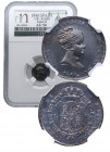 1840. Isabel II (1833-1868). Sevilla. 1 Real. RD. A &C 314. Ag. Encapsulada por NN Coins en AU58. EBC+. Est.300.