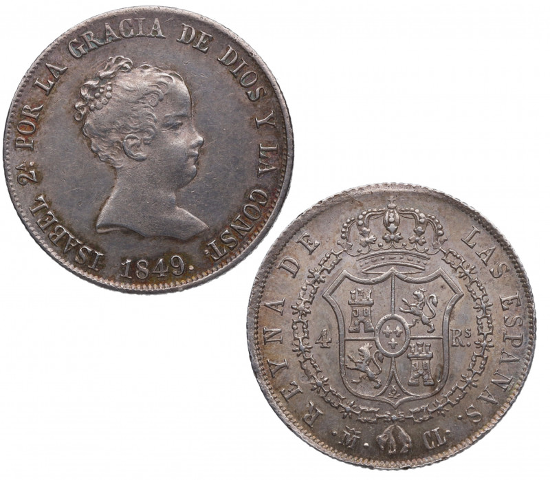 1849. Isabel II (1833-1868). Madrid. 4 Reales. CL. A & C 454. 5,22 g. EBC. Est.1...
