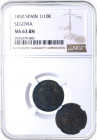 1850. Isabel II (1833-1868). Segovia. Décima de Real. A & C 141. Cu. Encapsulada por NGC en MS 63 BN. SC-. Est.150.