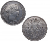 1856. Isabel II (1833-1868). Madrid. 20 Reales. A&C 612. Ag. 25,88 g. Limpiada. MBC+/EBC-. Est.250.