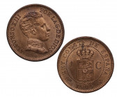 1906*6. Alfonso XIII (1886-1931). Madrid. 1 Céntimo. SLV. A & C 2. Cu. 1,00 g. SC. Est.6.