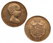 1889*89. Alfonso XIII (1886-1931). Madrid. 20 pesetas. MPM. A&C 113. Au. 6,45 g. Escasa. Bella. Brillo original. EBC+. Est.450.