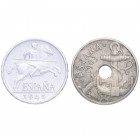 1945 y 1963*65. Franco (1939-1975). 5 y 50 Céntimos. EBC-. Est.14.