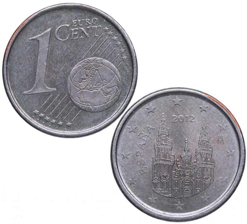 2012. Juan Carlos I (1975-2014). 1 céntimo de €. A&C 294. Cu-Al. 8,50 g Error si...