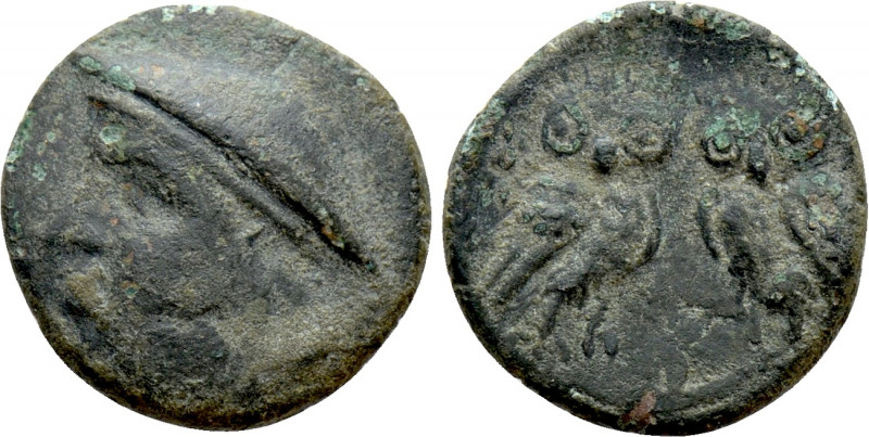 UNCERTAIN. Ae (Circa 4th-3rd centuries BC). 

Obv: Head (of Hermes?) left, wea...