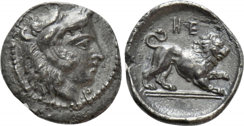 LUCANIA. Herakleia. Diobol (Circa 432-420 BC). 

Obv: Head of Herakles right, ...