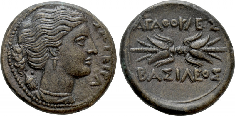 SICILY. Syracuse. Agathokles (317-289 BC). Ae.

Obv: ΣΩΤΕΙΡΑ.
Draped bust of ...