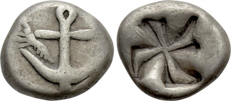 THRACE. Apollonia Pontika. Drachm (Circa 550-540/35 BC). 

Obv: Anchor; crayfi...