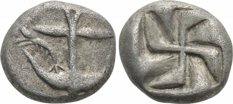 THRACE. Apollonia Pontika. Drachm (Circa 550-540/35 BC). 

Obv: Anchor; crayfi...